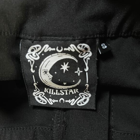 Killstar Pants Womens Small Black Shadow Stripe Trousers Goth Punk Mid Rise - Picture 7 of 11